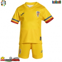 Camisa de Futebol Romênia Equipamento Principal Infantil Europeu 2024 Manga Curta (+ Calças curtas)